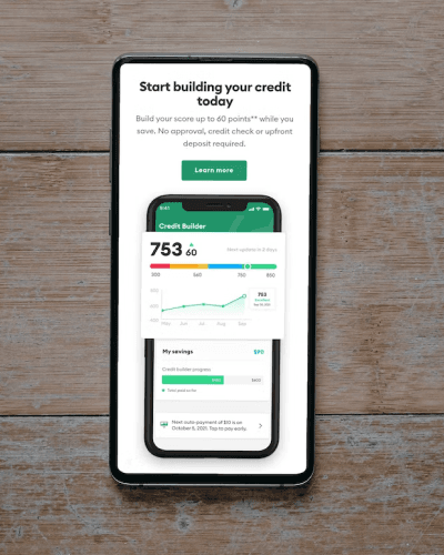 UI of credit builder app